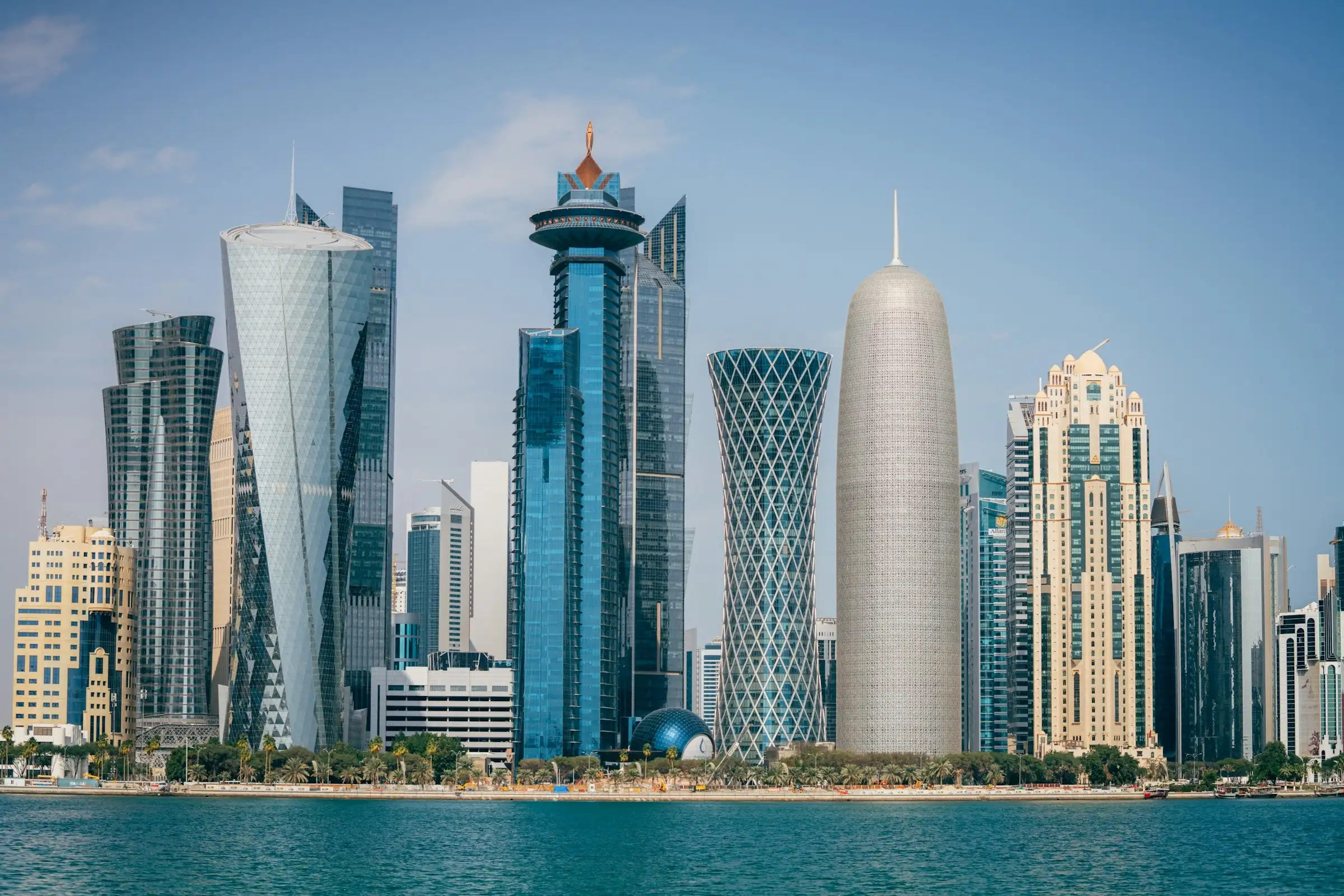 Doha West Bay skyline at dusk